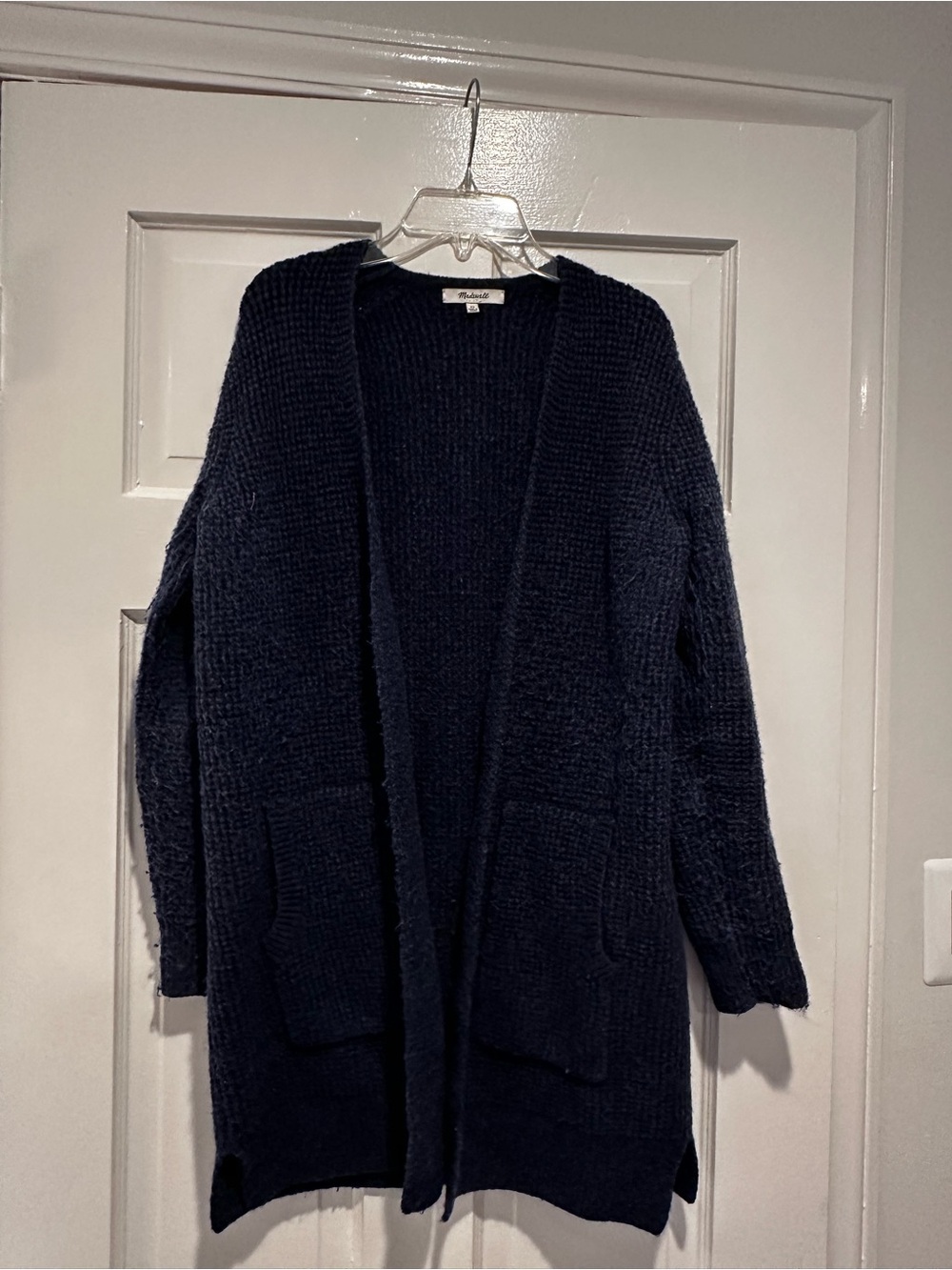 Madewell Navy Open-Front Cozy Chunky Cardigan